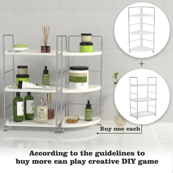 Bathroom Counter Organizer 3-Tier, Corner Organizer Countertop - Picture 4 of 5